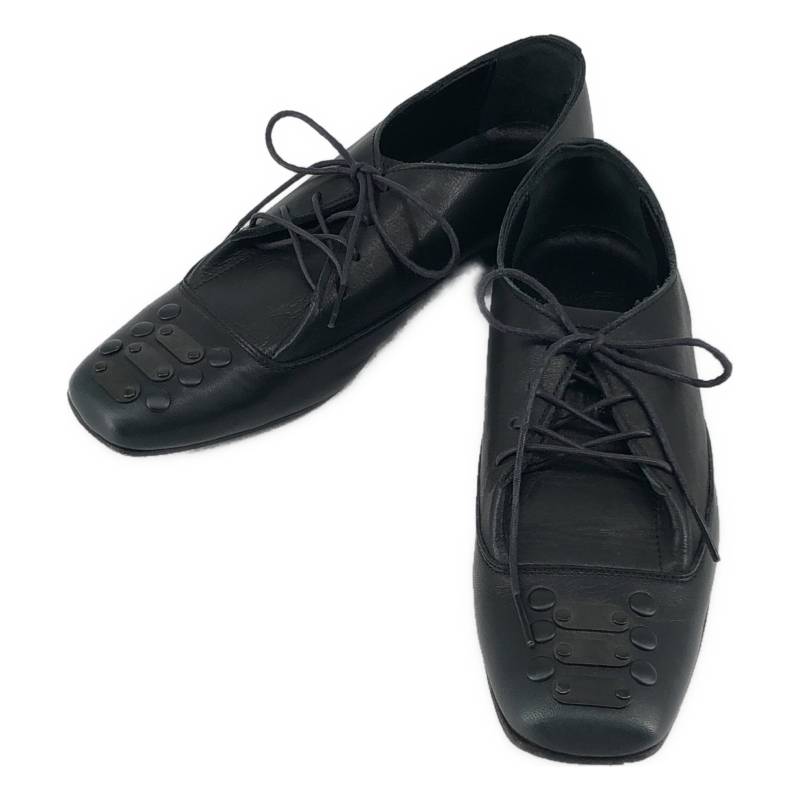 【美品】 Yohji Yamamoto FEMME / ヨウジヤマモトファム | レザー スタッズ 装飾 レースアップ シューズ 革靴 | 5 | ブラック | レディース｜KLD 店