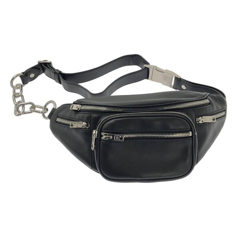 【美品】 ALEXANDER WANG / アレキサンダーワン | レザー ジップ ボディバッグ | ブラック | メンズ