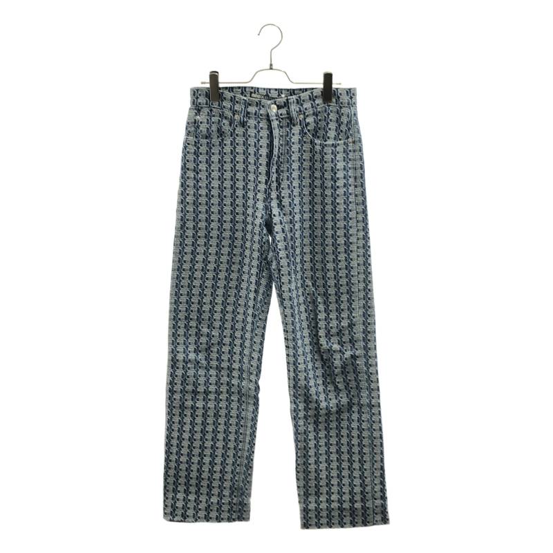 ALEXANDER WANG / アレキサンダーワン | ロゴタイプ 総柄 ジーンズ ズボン下 | 25 | インディゴ/白いこと | レディース