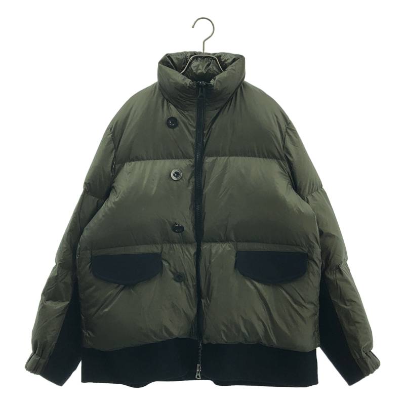 sacai / サカイ | 2024AW | Wool Melton Puffer Blouson ウールメルトン 切替 ダウンジャケット | 1 | カーキ/ネイビー | メンズ
