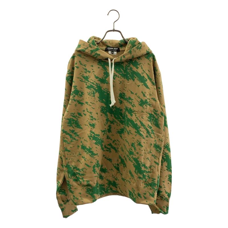 【美品】  COMME des GARCONS HOMME DEUX / コムデギャルソンオムドゥ | 2024AW | 内部アウト 総柄 フーデッド アノラック | M | 赤銅色/緑であること | メンズ