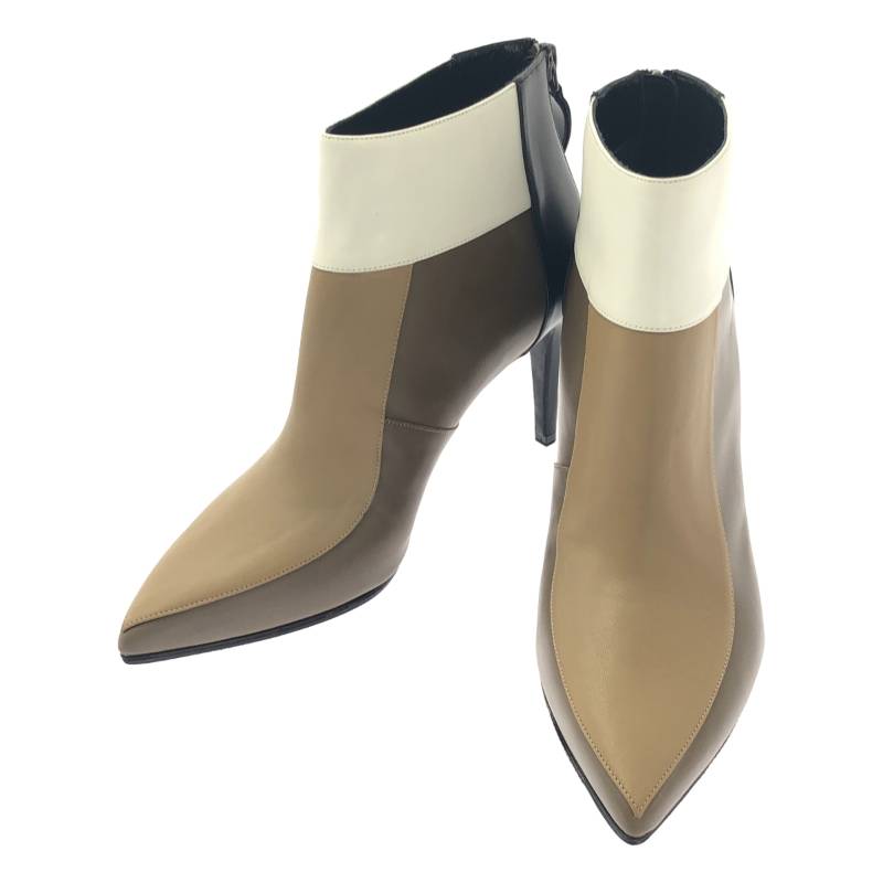 【美品】  PIERRE HARDY / ピエールアルディ | マルチ色合い ポインテッドトゥ ブーツ | 37? | 赤銅色/黒いこと/白いこと | レディース