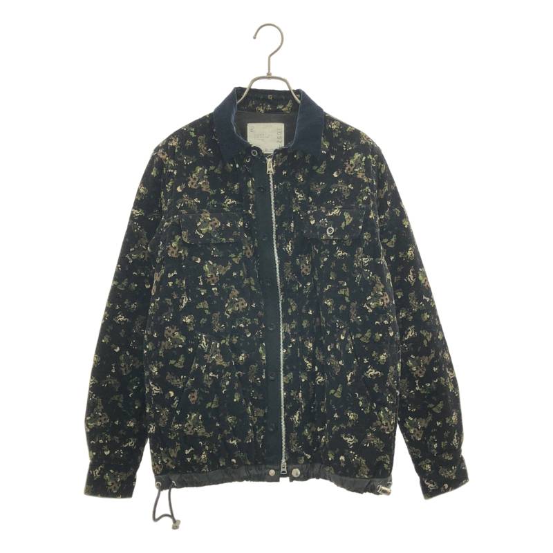 sacai / サカイ | 2021AW | リーフプリント コーデュロイ ジャケット | 1 | ブラック | レディース