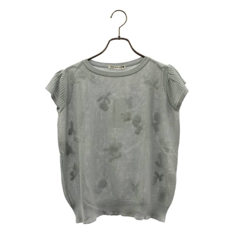 【美品】 mina perhonen / ミナペルホネン | 2021SS | faint shadow / コットン ニット トップス | 38 | ライトグレー | レディース 11,317円