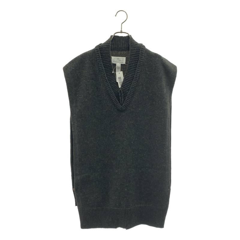 Maison Margiela / メゾンマルジェラ | 2023AW | ウール リネン タバード Vネック ニットベスト | S | カーキ | メンズ
