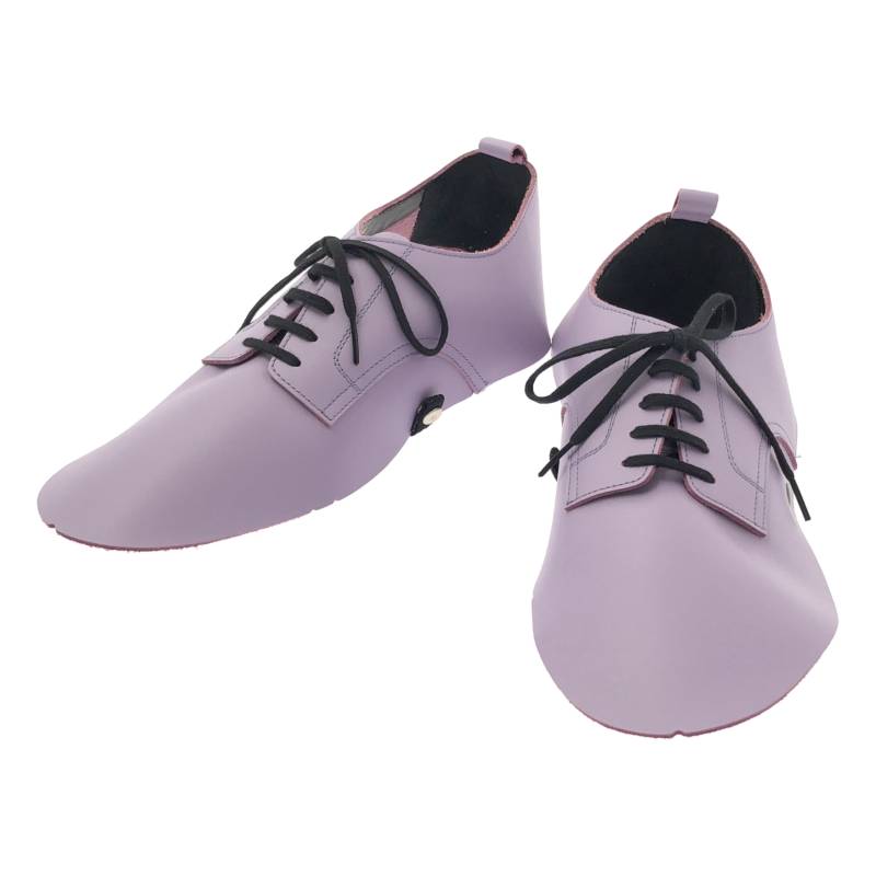 【美品】 COMME des GARCONS / コムデギャルソン | レザー レースアップ シューズカバー | M | ラベンダー | レディース