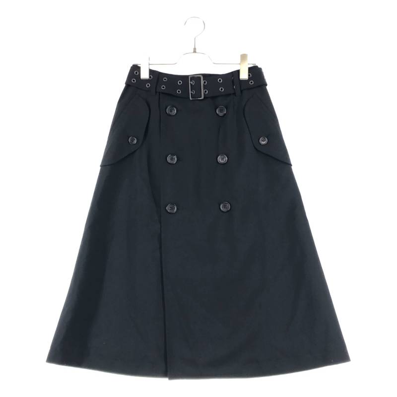 【美品】 JUNYA WATANABE COMME des GARCONS / ジュンヤワタナベ | 2020SS | ベルテッド トレンチ スカート | XS | ブラック | レディース