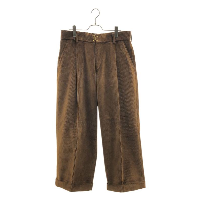 【美品】 kolor / カラー | 2025AW | コーデュロイ タック ワイドパンツ | 2 | ブラウン | メンズ