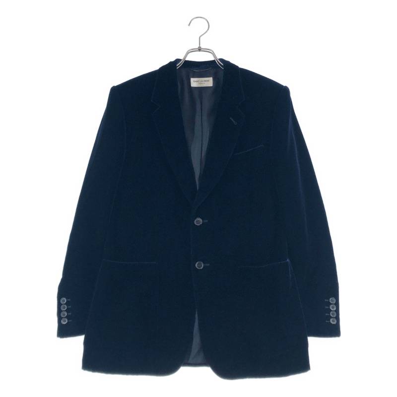 SAINT LAURENT PARIS / サンローランパリ | 2016AW | エディ期 / 天鵞絨 天鵞絨 テーラードジャケット | 48 | ダークネイビー | メンズ