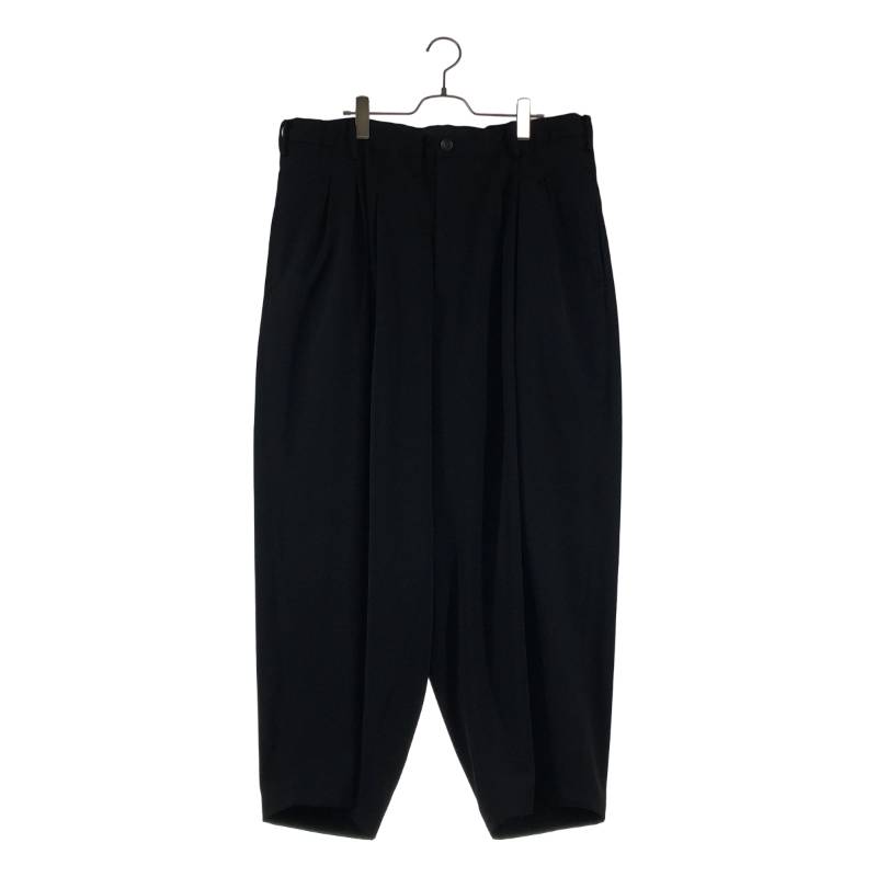 【美品】 YOHJI YAMAMOTO POUR HOMME / ヨウジヤマモトプールオム | 2024AW | ウールギャバジン ワイドパンツ | 2 | ブラック | メンズ