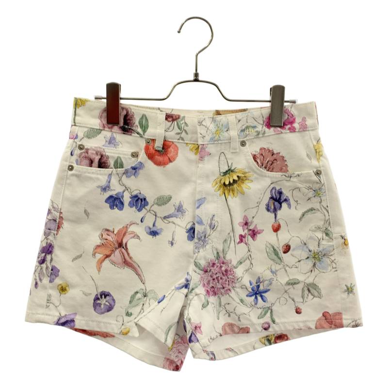 【美品】  Christian Dior / ディオール | Dioriviera / 総柄 御花 遊撃手ズボン下 さる股引き | 34 | 白いこと/マルチ色つや | レディース