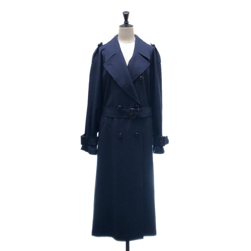 【美品】 GUCCI / グッチ | オーバーシルエット ベルテッド トレンチコート | 36 | ネイビー | レディース
