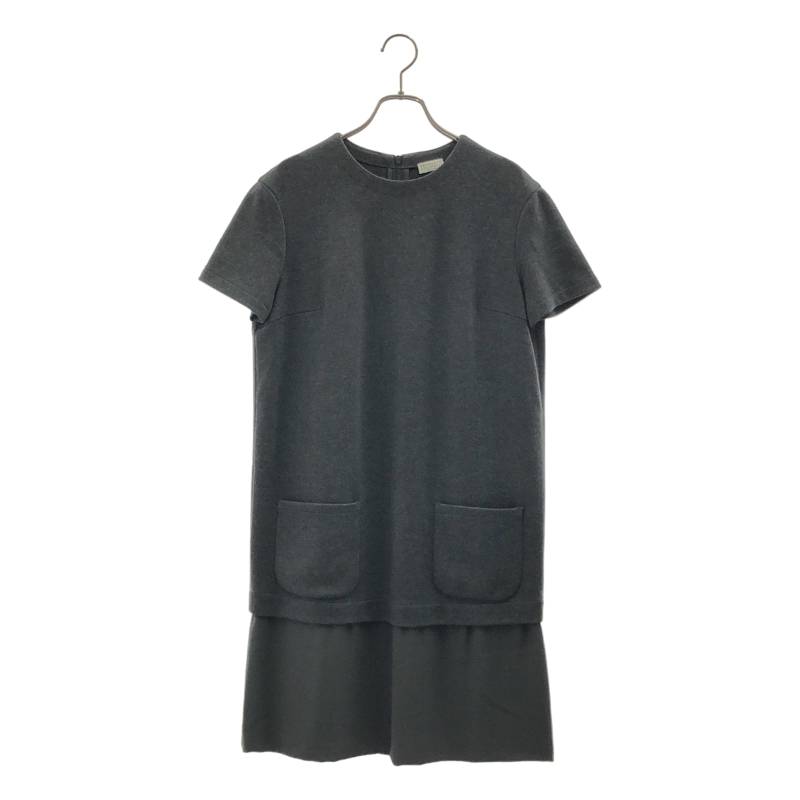 【美品】 BRUNELLO CUCINELLI / ブルネロクチネリ | ウール シルク切替 バックジップ ワンピース | L | グレー | レディース｜KLD 店 15,634円