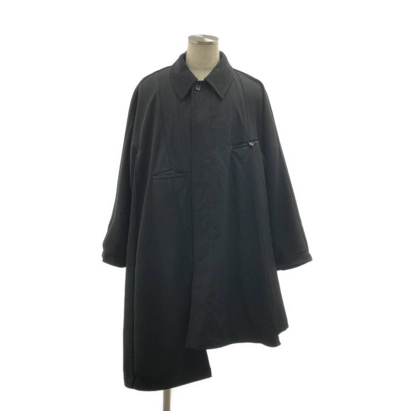 【美品】 COMME des GARCONS HOMME PLUS / コムデギャルソンオムプリュス | 2021AW | 変形 アシンメトリー オーバーシルエット シングルコート | S | ブラック | メンズ|KLD 店