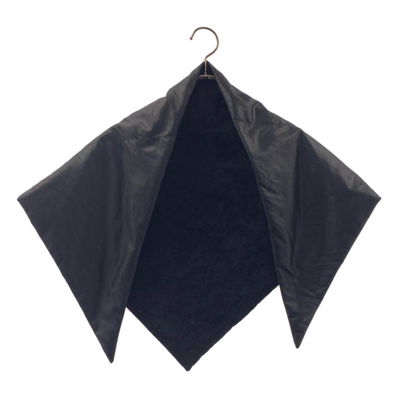 KIJIMA TAKAYUKI / キジマタカユキ | LEATHER LIKE TAFFETA PADDED SCARF / なめし革肌ざわり タフタ パデッド えり巻き | 黒いこと