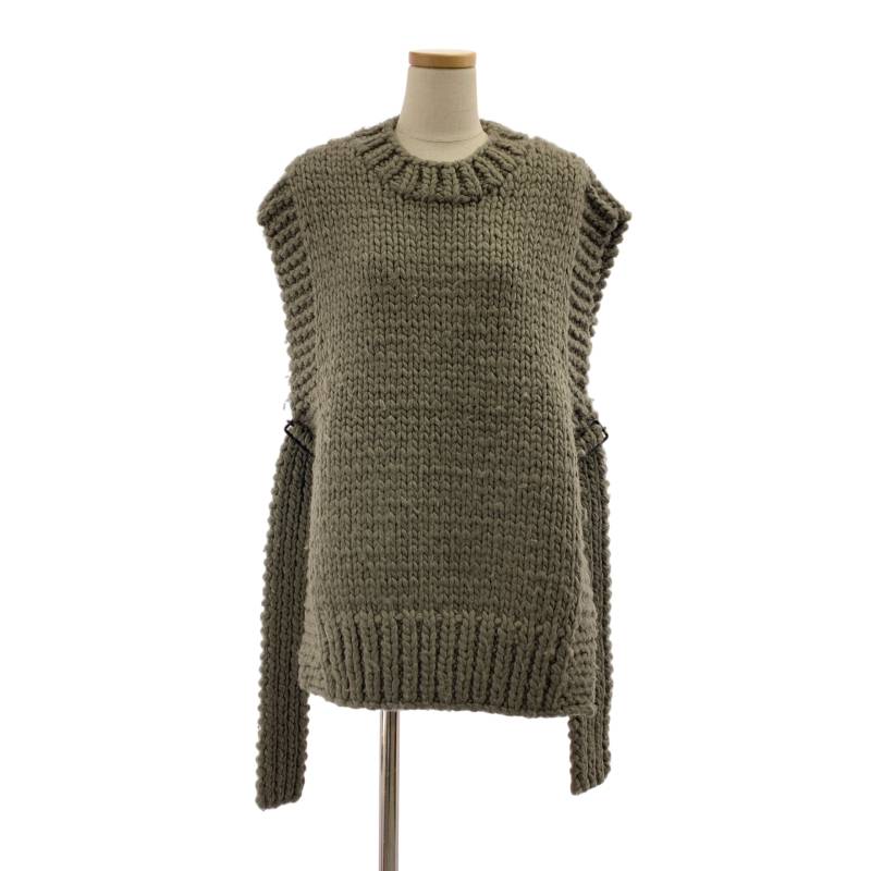 【美品】 HYKE / ハイク | 2021AW | ウール オーバーシルエット ベルテッド ニット ベスト | 1 | グレー | レディース|KLD 店