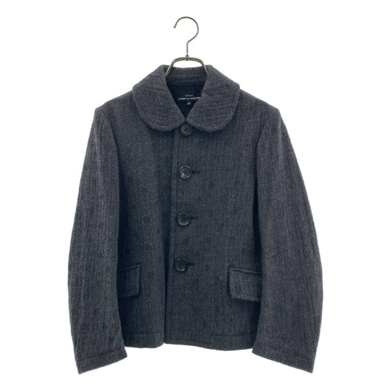 tricot COMME des GARCONS / トリココムデギャルソン | 2015AW | 縮絨加工 ラウンド色合い 上衣 | M | 薄墨色 | レディース