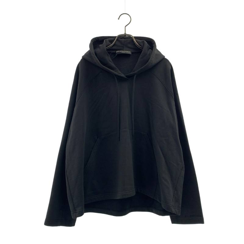 BALENCIAGA / バレンシアガ | Tuck インチ Hoodie / 袖ロゴタイプ ティーシャツ 汗水 調教師 | L | 黒いこと | メンズ