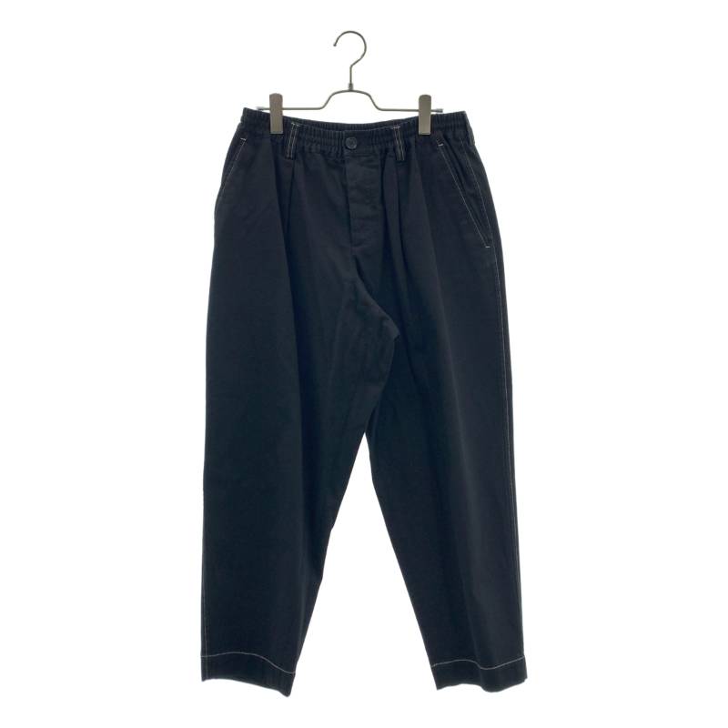 MARNI / マルニ | コットンギャバジンシャーリング1Pテーパードパンツ | 48 | 黒いこと | メンズ