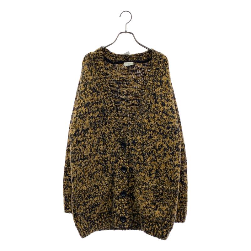 DRIES VAN NOTEN / ドリスヴァンノッテン | 2020AW | 厚地の外套大きさ メランジニットカーディガン | M | 赤銅色/黒いこと | レディース