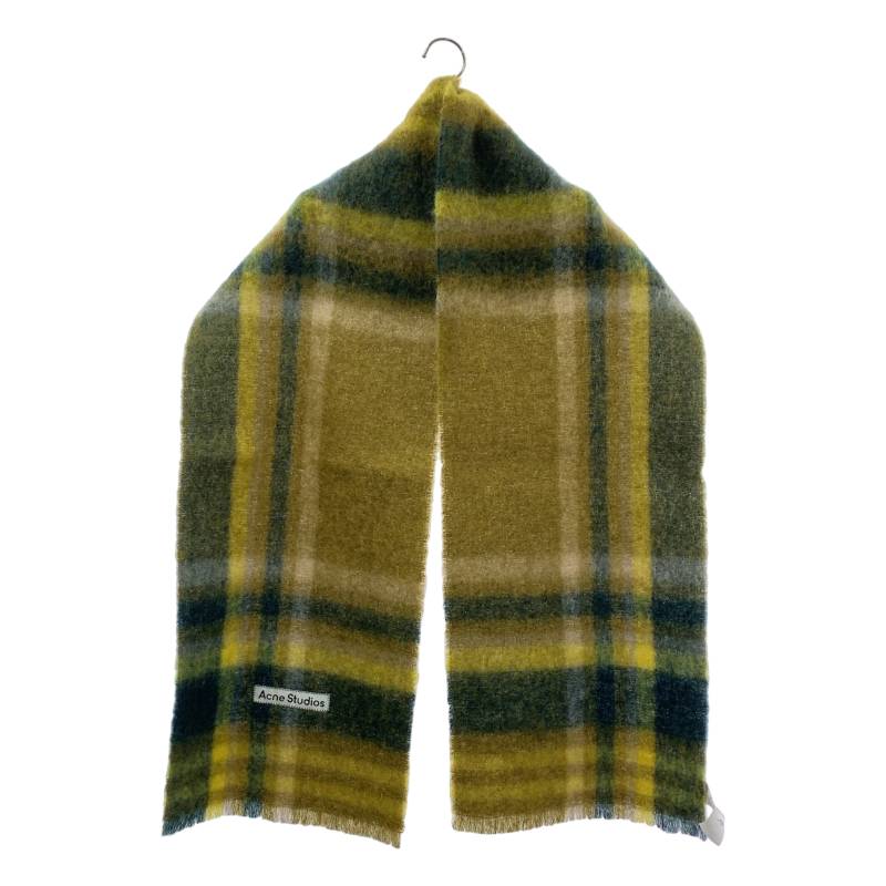 【美品】  Acne Studios / アクネストゥディオズ | 羊毛 モヘア ロゴタイプ 袈裟 消音装置 | 黄色系 | レディース