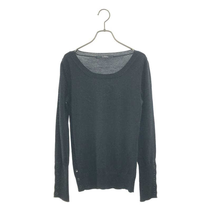 LIMI feu / リミフゥ | 2025AW | STANDARD SOFT WOOL WASHABLE PLAIN STITCH SIDE SWEATER 編み物 | 2 | 黒いこと | レディース