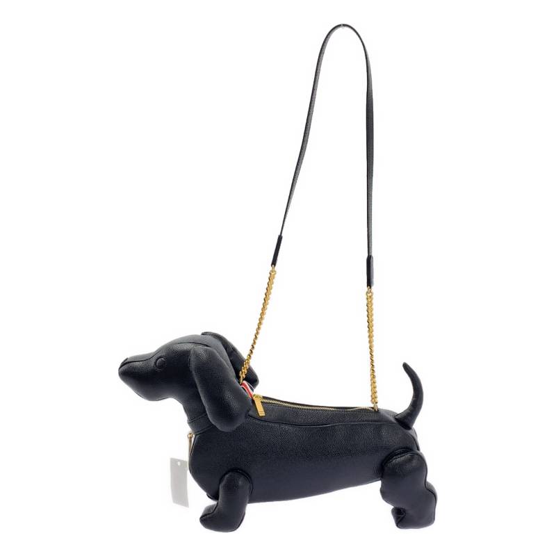 【美品】 THOM BROWNE / トムブラウン | ペブルグレイン チェーン HECTOR バッグ | ブラック | レディース|KLD 店