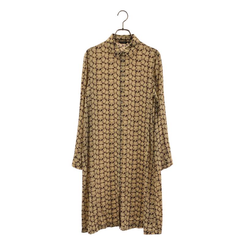 marimekko / マリメッコ | BETTINA PIKKUINEN UNIKKO 地絹 ウニッコ プルオーバー衣裳 | 34 | ベージュ/黒いこと | レディース
