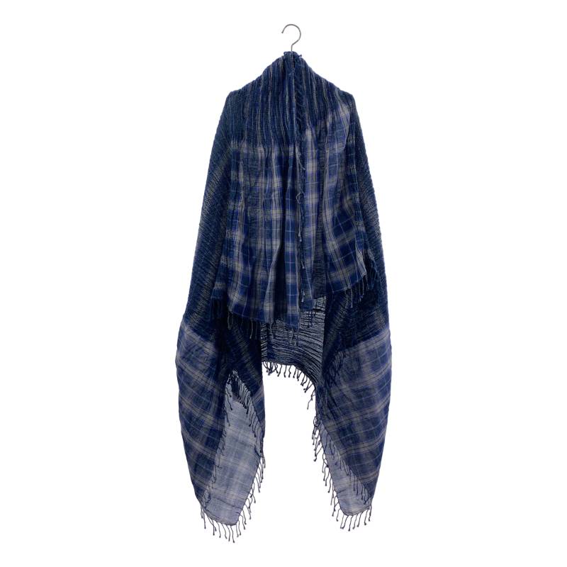 HaaT ISSEY MIYAKE / ハート形イッセイミヤケ | 地絹混 シャーリング 照合のしるし フリンジ 大判袈裟 | 米国海軍