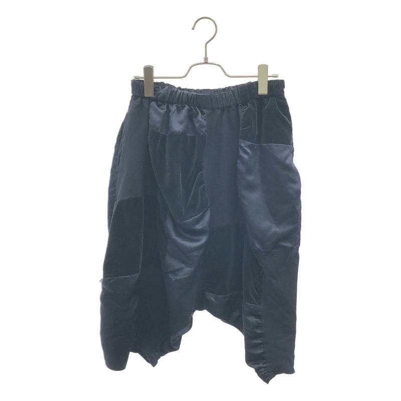 COMME des GARCONS / コムデ給仕 | 2011SS | ポリエステル 生産品染め パッチワーク ドローストリング 広々とした 遊撃手ズボン下 | S | ダークネイビー | レディース