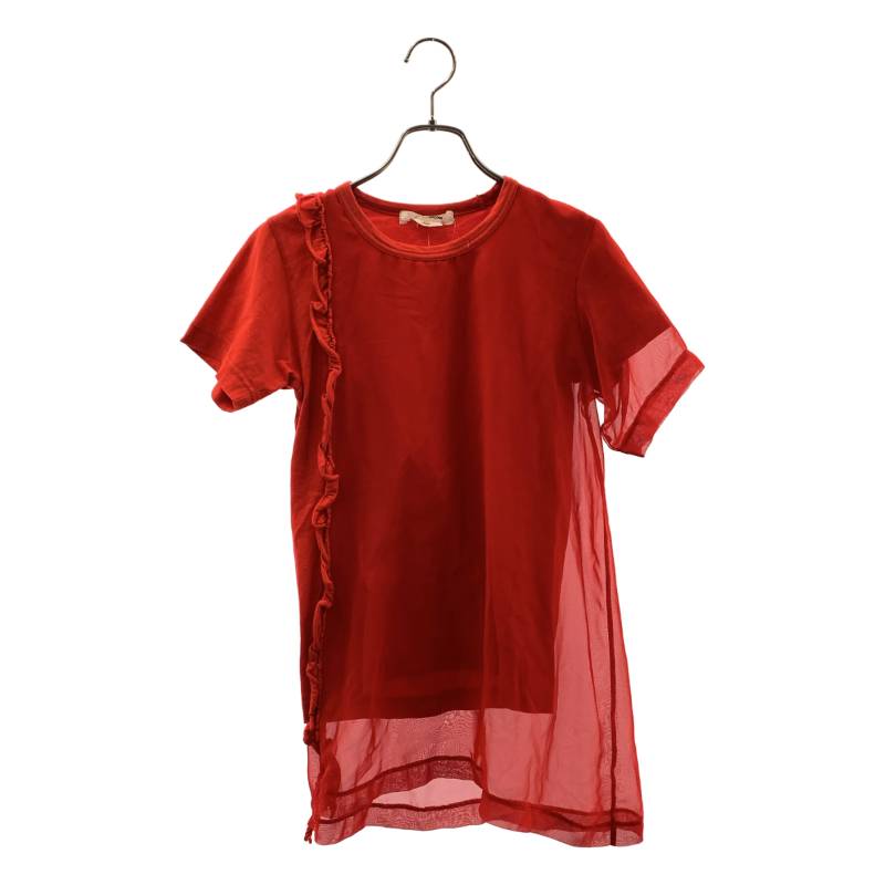COMME des GARCONS / コムデ給仕 | 2013SS | チュールドッキング 非対称 フラウンス カットソー | XS | 赤いこと | レディース