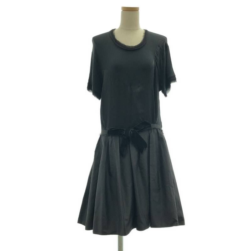 LANVIN / ランバン | カットオフ色合い シュロの葉 御召しもの 衣裳 | 黒いこと | レディース