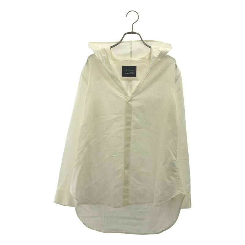 【美品】 YOHJI YAMAMOTO +NOIR / ヨウジヤマモトプリュスノアール | 2019SS | リネン コットン スナップボタン フーデッドシャツ | 1 | アイボリー | レディース|KLD 店