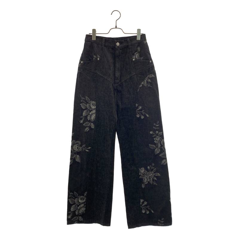 【美品】  FETICO / フェティコ | STUDIOUS別注 ROSE DENIM PANTS サクラ色刷り上げる ジーンズズボン下 | 38 | 黒いこと | レディース