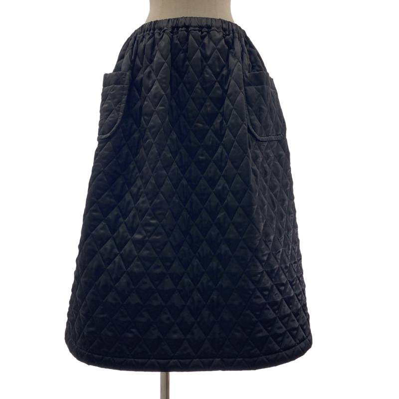 【美品】  tao COMME des GARCONS / タオコムデギャルソン | 2023AW | ポリエステル 大層らしい影ぼうし キルティング ドローストリング スコート | M | 黒いこと | レディース