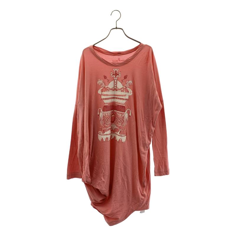 VIVIENNE WESTWOOD RED LABEL / ヴィヴィアンウエストウッドレッドレーベル | 人絹混 刷り上げる ロング カットソー | 2 | さくら色 | レディース