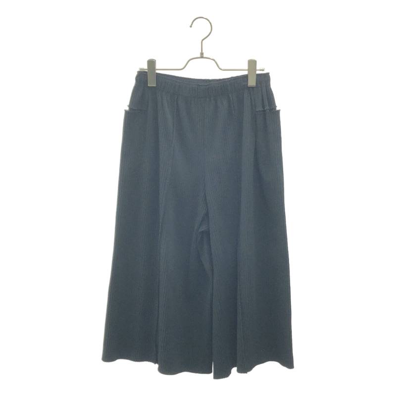 me ISSEY MIYAKE / ミーイッセイミヤケ | 筋目 カットオフ隠し 広広とした イージーパンツ | 黒いこと | レディース
