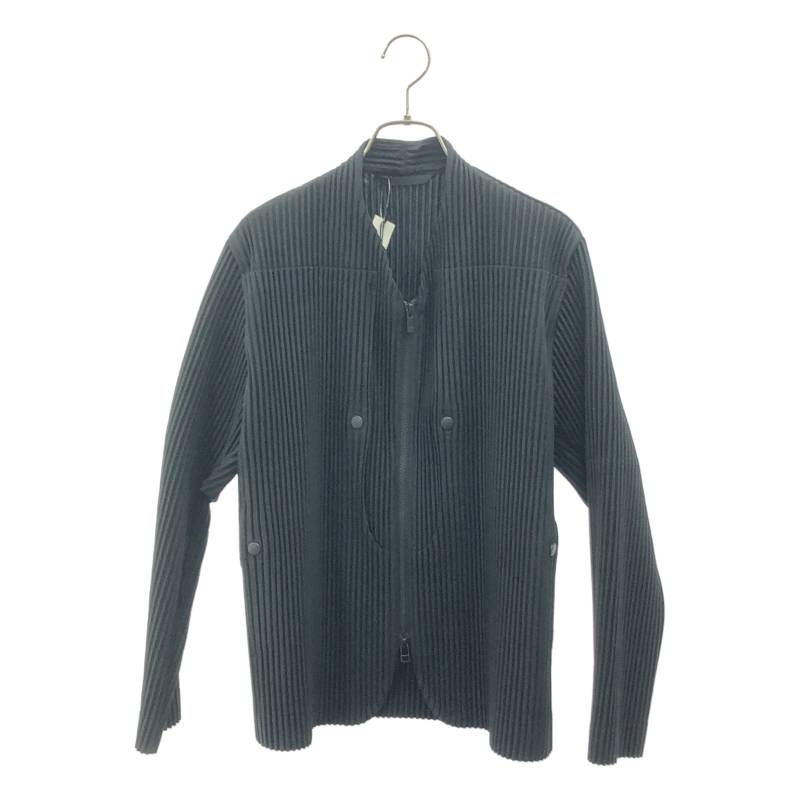 【美品】  HOMME PLISSE ISSEY MIYAKE / オムプリッセイッセイミヤケ | 2025AW | QUARRY 筋目 ジップアップ 上衣 | 1 | 黒いこと | メンズ