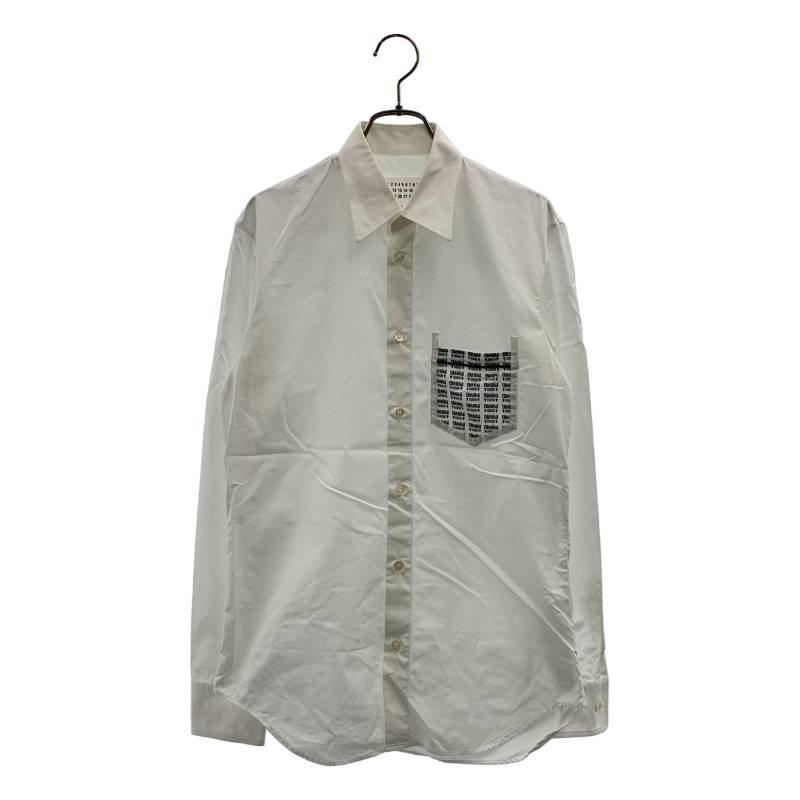 Maison Margiela / メゾンマルジェラ | FRAGILE 衣嚢 オックスフォード プルオーバー | 38 | 白いこと | メンズ