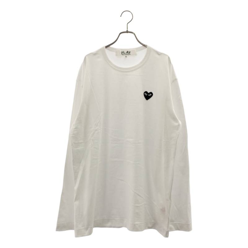 PLAY COMME des GARCONS / プレイコムデギャルソン | 2024 | ハート型紋章 ロゴタイプ 大層らしい大きさ カットソー | XXL | 白いこと | メンズ