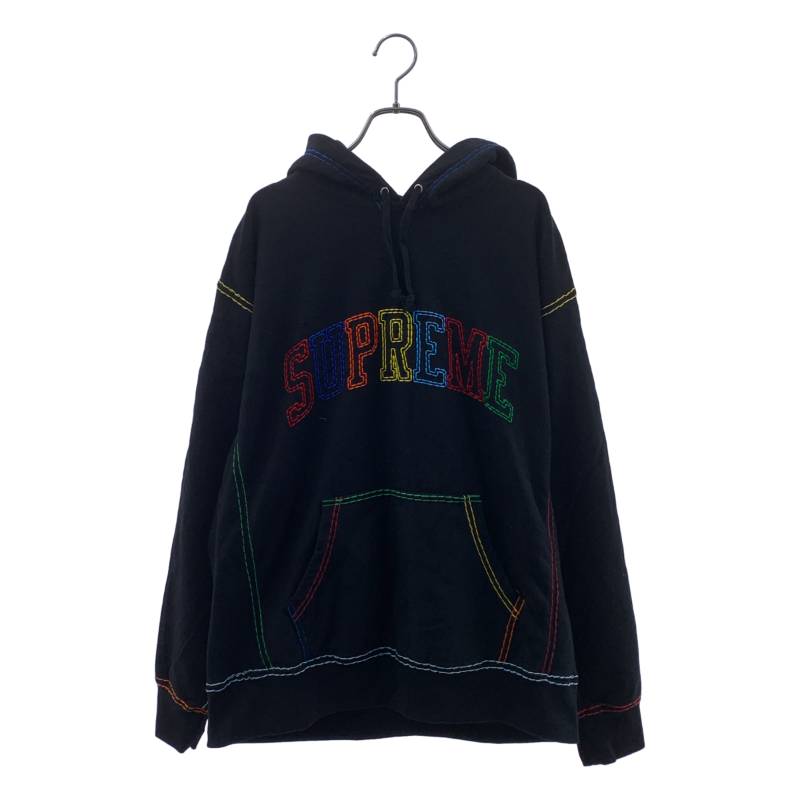 SUPREME / シュプリーム | Big Stitch Hooded 綿織物 フーデッド アノラック | LARGE | 黒いこと | メンズ