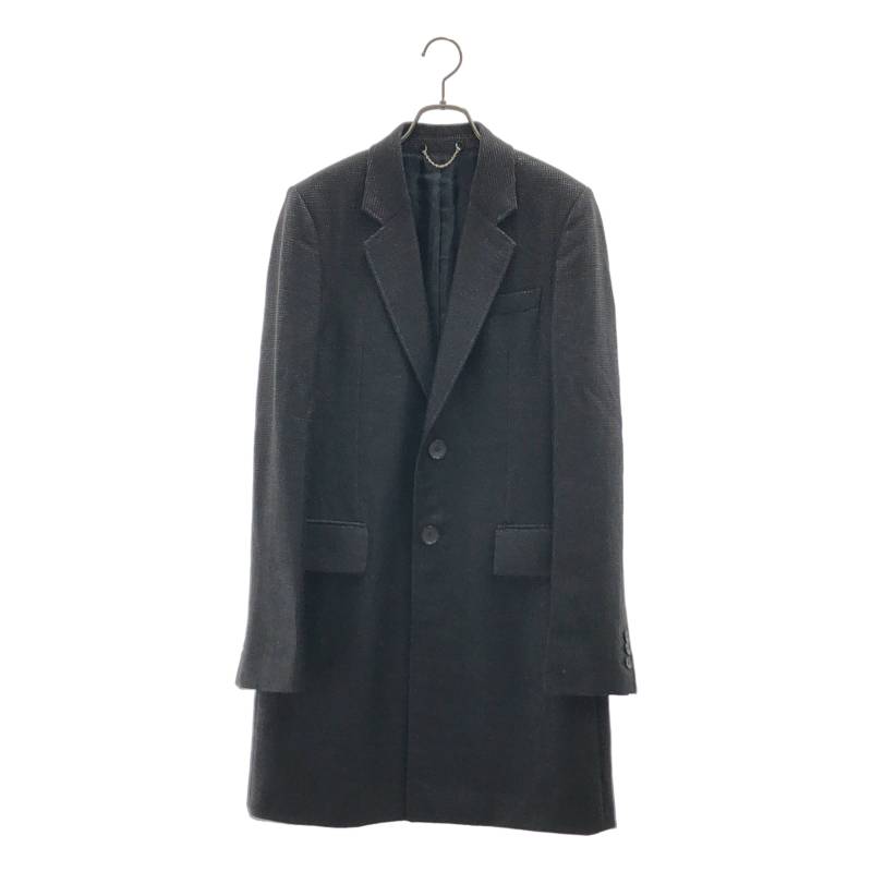 BALENCIAGA / バレンシアガ | 2008AW | 綿織物 人絹混 ツィード チェスターコート | 46 | 黒いこと | メンズ
