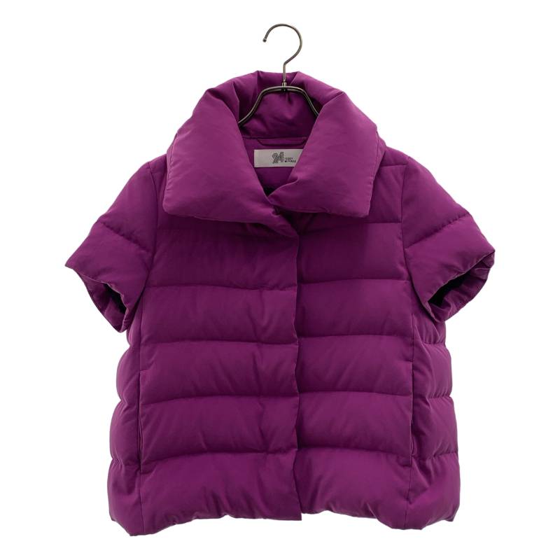 【美品】  ISSEY MIYAKE / イッセイミヤケ | 2010AW | 24 / ビッグ色合い 半袖 ショートダウンジャケット | 1 | パープル | レディース