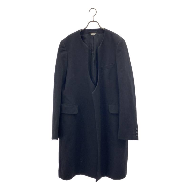 【美品】  COMME des GARCONS HOMME PLUS / コムデギャルソンオムプリュス | 2022AW | ノマド 羊毛 リネン 否色つや ロング上衣 | L | 黒いこと | メンズ