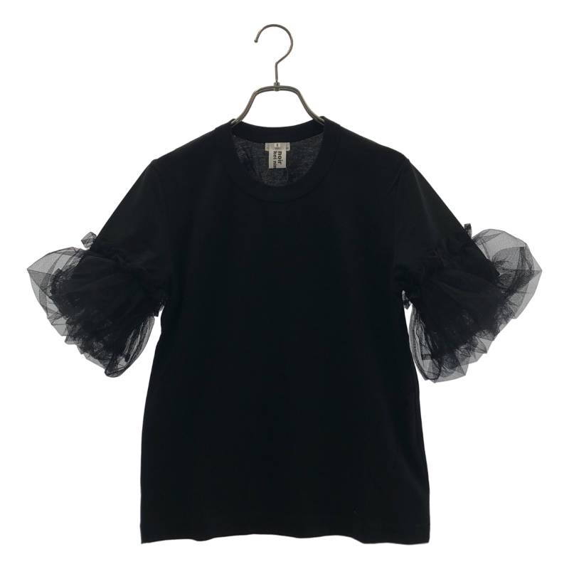 【美品】  noir kei ninomiya / ノワールケイニノミヤ | 2019AW | チュール 衣袂 ティーシャツ | S | 黒いこと | レディース
