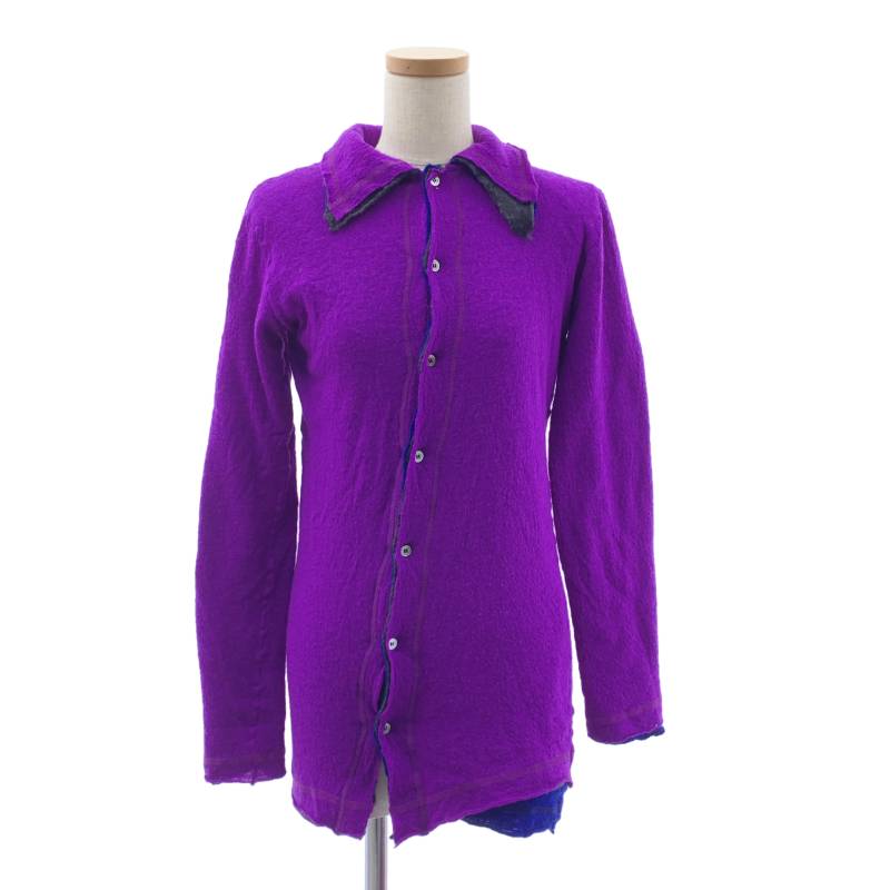 tricot COMME des GARCONS / トリココムデギャルソン | 2003AW | 羊毛 縮絨 花の冠yd 編み物 ジレー 上衣 | パープル | レディース