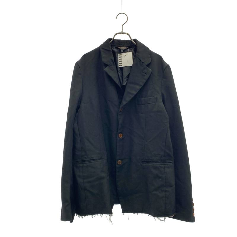 BLACK COMME des GARCONS / ブラックコムデギャルソン | 2023AW | ポリエステル縮絨 断ち切り テーラードジャケット | L | 黒いこと | メンズ