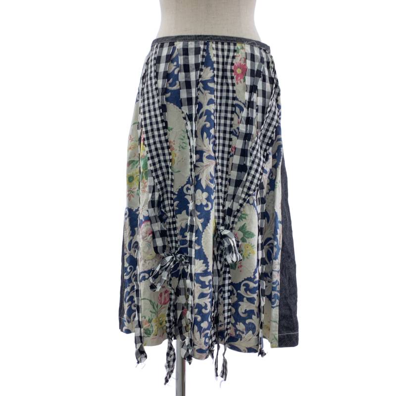 tricot COMME des GARCONS / トリココムデギャルソン | 2003AW | 総柄 かざり付ける サイドジップ スコート | M | マルチ色つや | レディース
