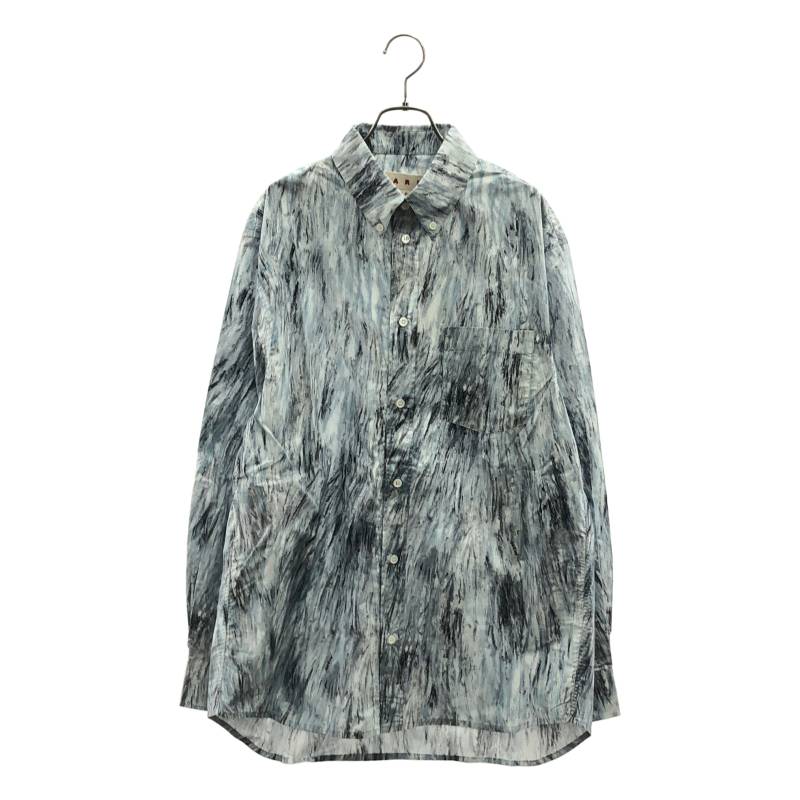 【新品】  MARNI / マルニ | クレヨン打つこと 刷り上げる オーガニックポプリン プルオーバー | 48 | FROST / 青色系 | メンズ