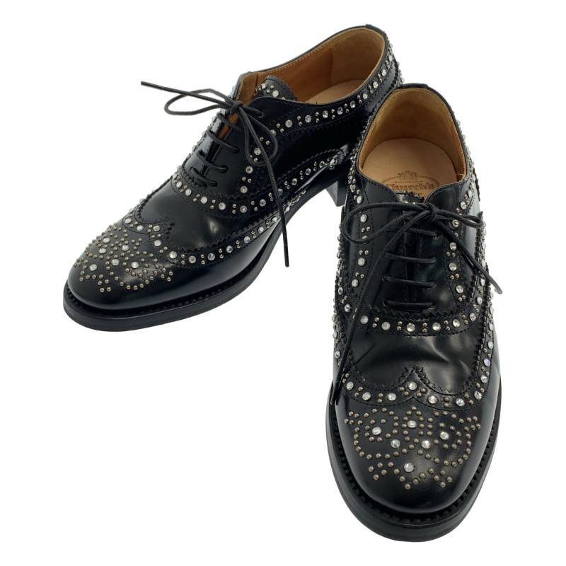 【美品】  Church\u0027s / 教会堂 | BURWOOD MET ビジューかざり付ける 舞台の袖手当て レースアップシューズ | 35 | 黒いこと | レディース